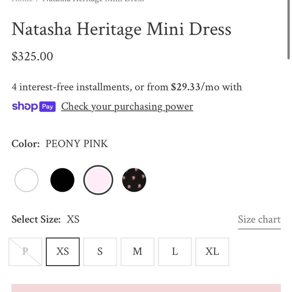 LoveShackFancy Peony Pink Natasha Heritage Mini Dress - Picture 4 of 4